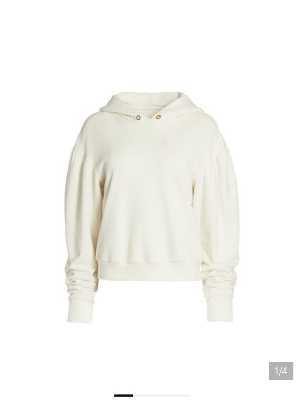 A.L.C. Puff Sleeve Hooded Sweatshirt in Cream - Like New Size Medium
